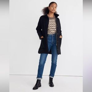 NWT Madewell Estate Cocoon Coat in Insuluxe Fabric Size XXS True Black